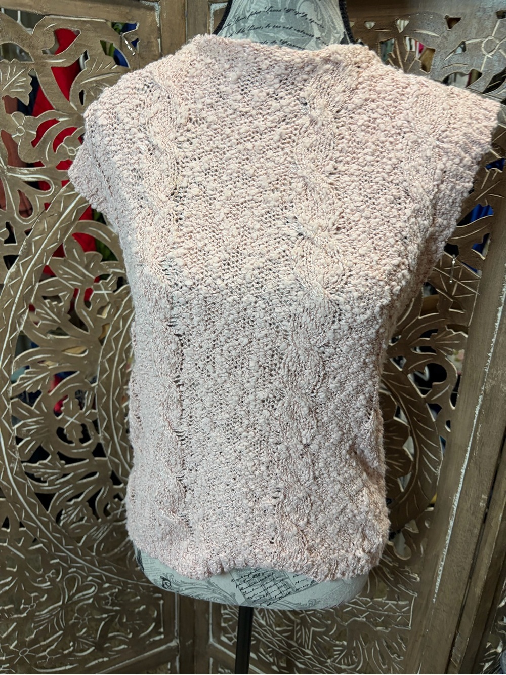 Soft Knit Cap-Sleeve Sweater Top in Blush - Picture 2 of 6